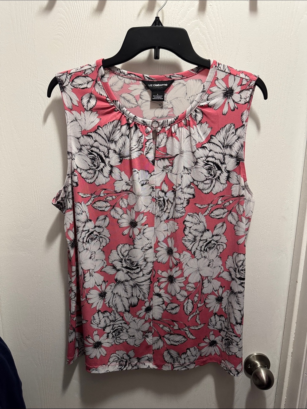 Liz Claiborne Coral Pink Floral Sleeveless Camisole